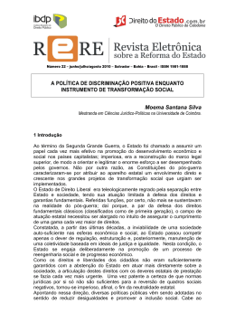 a pol&iacute;tica de discrimina&ccedil;&atilde;o positiva enquanto