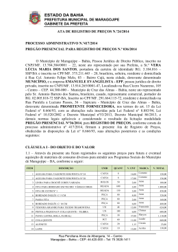 ESTADO DA BAHIA - Portal da Prefeitura Municipal de Maragogipe