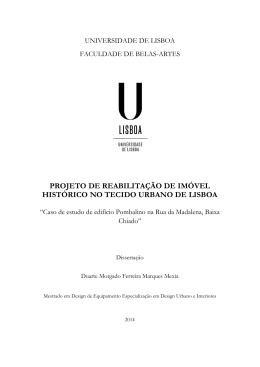 projeto de reabilita&ccedil;&atilde;o de im&oacute;vel hist&oacute;rico no tecido urbano de lisboa