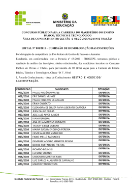 Resultado das Homologa&ccedil;&otilde;es das Inscri&ccedil;&otilde;es-Administra&ccedil;&atilde;o
