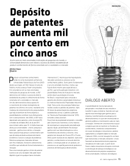 Depósito de patentes aumenta mil por cento em cinco anos