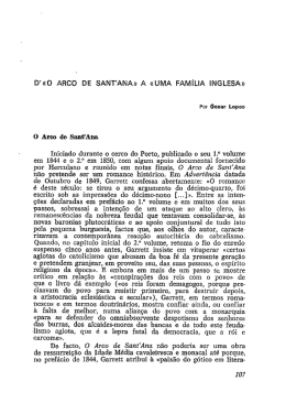 D`&lsaquo;&lsaquo;O ARCO DE SANT`ANA&raquo; A &laquo;UMA FAM&Iacute;LIA INGLESA&raquo;