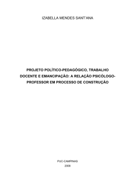 IZABELLA MENDES SANT`ANA PROJETO POL&Iacute;TICO