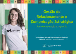 Gest&atilde;o de Relacionamento e Comunica&ccedil;&atilde;o Estrat&eacute;gica