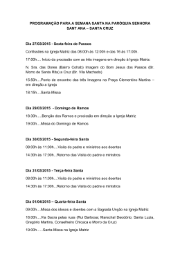 SANTA CRUZ Dia 27/03/2015 - Sexta-feira de