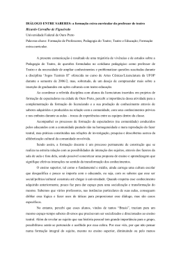 DI&Aacute;LOGO ENTRE SABERES: a forma&ccedil;&atilde;o extra