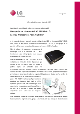 Novo projector ultra-portátil DPL HS200 da LG: Fácil de