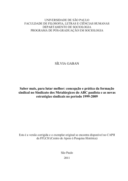 S&Iacute;LVIA GABAN Saber mais, para lutar melhor: concep&ccedil;&atilde;o e pr&aacute;tica
