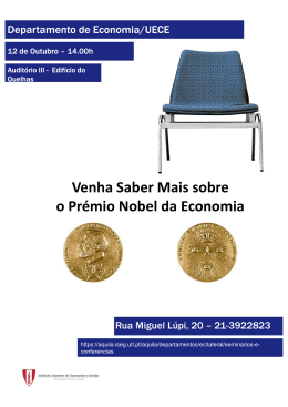 Venha Saber Mais sobre Pé i N b ld E i o Prémio Nobel da Economia