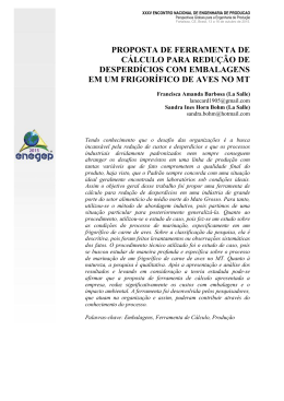 PROPOSTA DE FERRAMENTA DE C&Aacute;LCULO PARA
