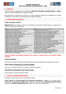 ROTEIRO OPERACIONAL INSTITUTO NACIONAL DE SEGURO