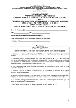 Prova Escrita - Prefeitura Municipal de Pocinhos