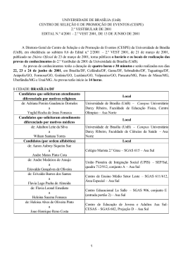 2.&ordm; VESTIBULAR DE 2001 EDITAL N.&ordm; 4/200