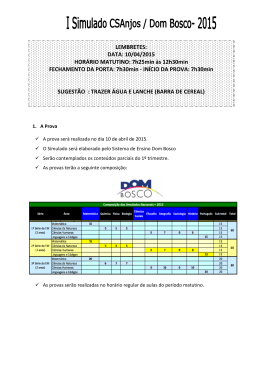 DATA: 10/04/2015 HOR&Aacute;RIO MATUTINO: 7h25min &agrave;s 12h30min