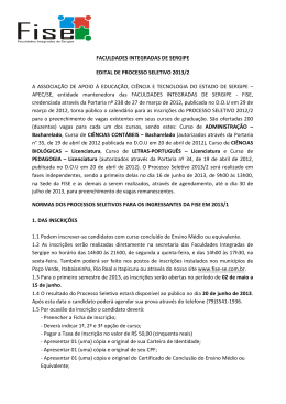faculdades integradas de sergipe edital de processo seletivo