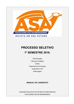 PROCESSO SELETIVO - Faculdade Asa de Brumadinho