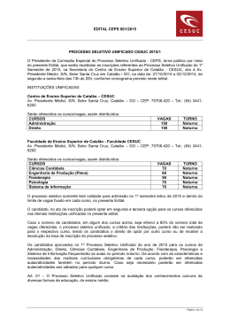 edital vestibular unificado cesuc 2015