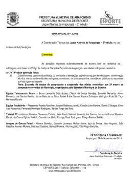 NOTA OFICIAL 13 - Prefeitura de Arapongas