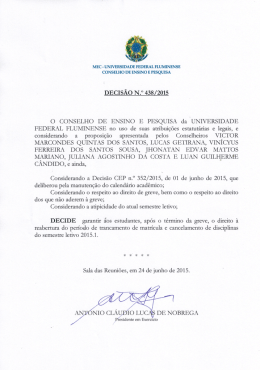 DECISÃO N.° 438/2015 - Universidade Federal Fluminense