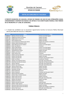 homologação de inscrições