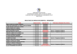RESULTADO DA AN&Aacute;LISE DOCUMENTAL