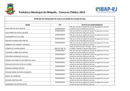 Prefeitura Municipal de Nil&oacute;polis - Concurso P&uacute;blico 2014 - IBAP-RJ