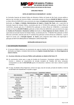 Analista de Promotoria I (Assistente Jur&iacute;dico)