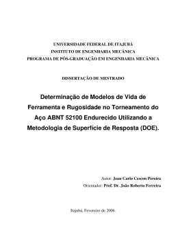 Determina&ccedil;&atilde;o de Modelos de Vida de Ferramenta e