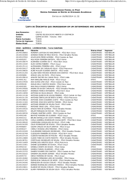 Curso de Licenciatura em Qu&iacute;mica