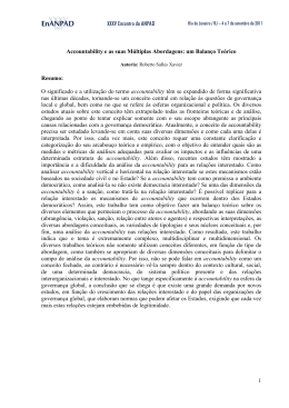 1 Accountability e as suas Múltiplas Abordagens: um