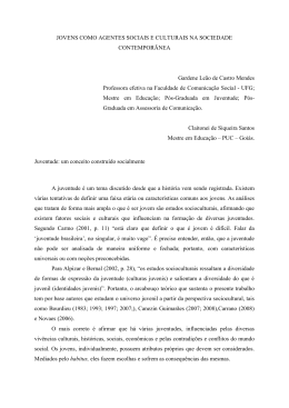jovens como agentes sociais e culturais na sociedade