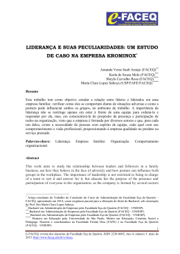 lideran&ccedil;a e suas peculiaridades: um estudo de caso na