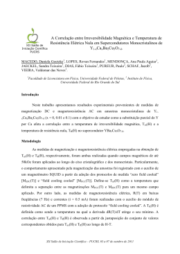 A Correla&ccedil;&atilde;o entre Irreversibilidade Magn&eacute;tica e Temperatura de