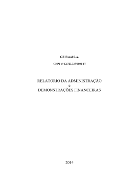 Demonstra&ccedil;&otilde;es Financeiras 2014