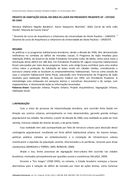 PROJETO DE HABITA&Ccedil;&Atilde;O SOCIAL EM &Aacute;REA DE LAZER