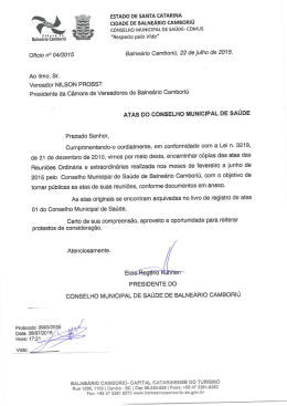Atas das Reuniões Ordinárias e Extraordinárias de fevereiro a junho