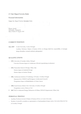 CV Rui Miguel Ferreira Roda Personal Information