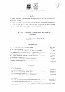 EDITAL Rui Miguel Barbosa de Sousa, Presidente da Junta de