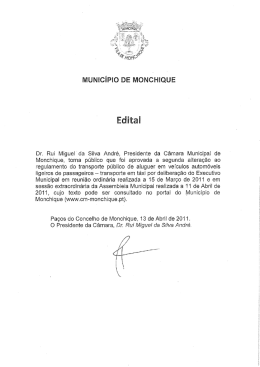 Dr. Rui Miguel da Silva Andr&eacute;, Presidente da C&acirc;mara Munic&scaron;pai de