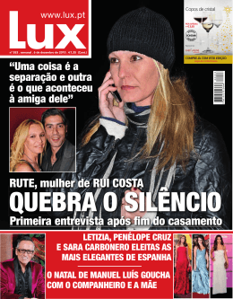 Leia toda a entrevista na edi&ccedil;&atilde;o impressa dispon&iacute;vel para - Lux