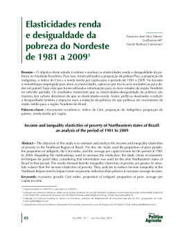 Elasticidades renda e desigualdade da pobreza do Nordeste
