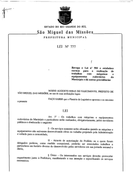 S&atilde;o Miguel das Miss&otilde;es - Prefeitura Municipal de S&atilde;o Miguel das