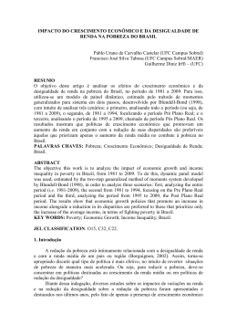 IMPACTO DO CRESCIMENTO ECON&Ocirc;MICO E DA DESIGUALDADE DE RENDA NA