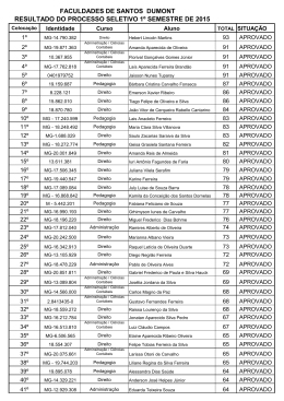 RESULTADO GERAL 1&ordm; Processo 2015
