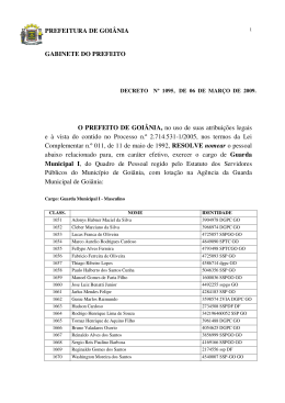 PREFEITURA DE GOI&Acirc;NIA GABINETE DO PREFEITO O PREFEITO