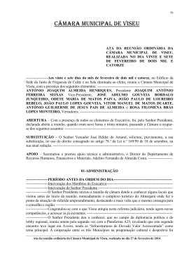 acta da reuni&atilde;o ordin&aacute;ria da c&acirc;mara municipal de viseu, realizada