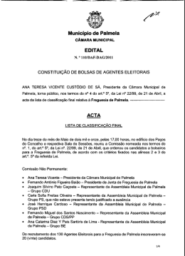 EDITAL N. &deg; uomAF-DAcizou - C&acirc;mara Municipal de Palmela