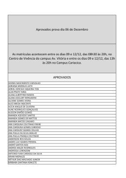 Aprovados prova dia 06 de Dezembro As matr&iacute;culas