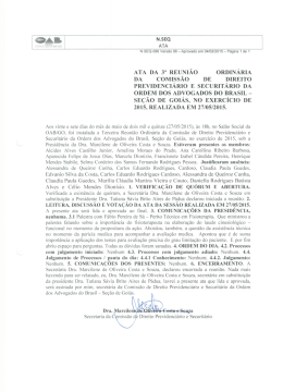 3&ordf; Reuni&atilde;o Ordin&aacute;ria - OAB-Go