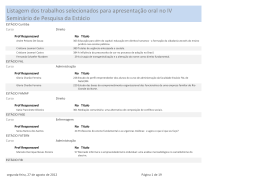 Listagem dos trabalhos selecionado para apresentacao oral no IV